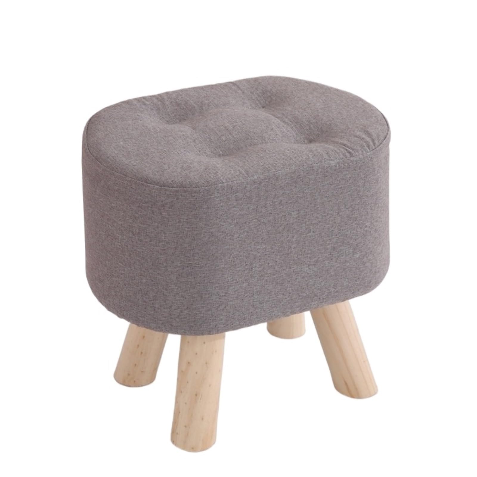 Ottomana Salón Reposapiés Tapizado En Lino Y Algodón For La Entrada del Salón Asiento Extra(Gray)