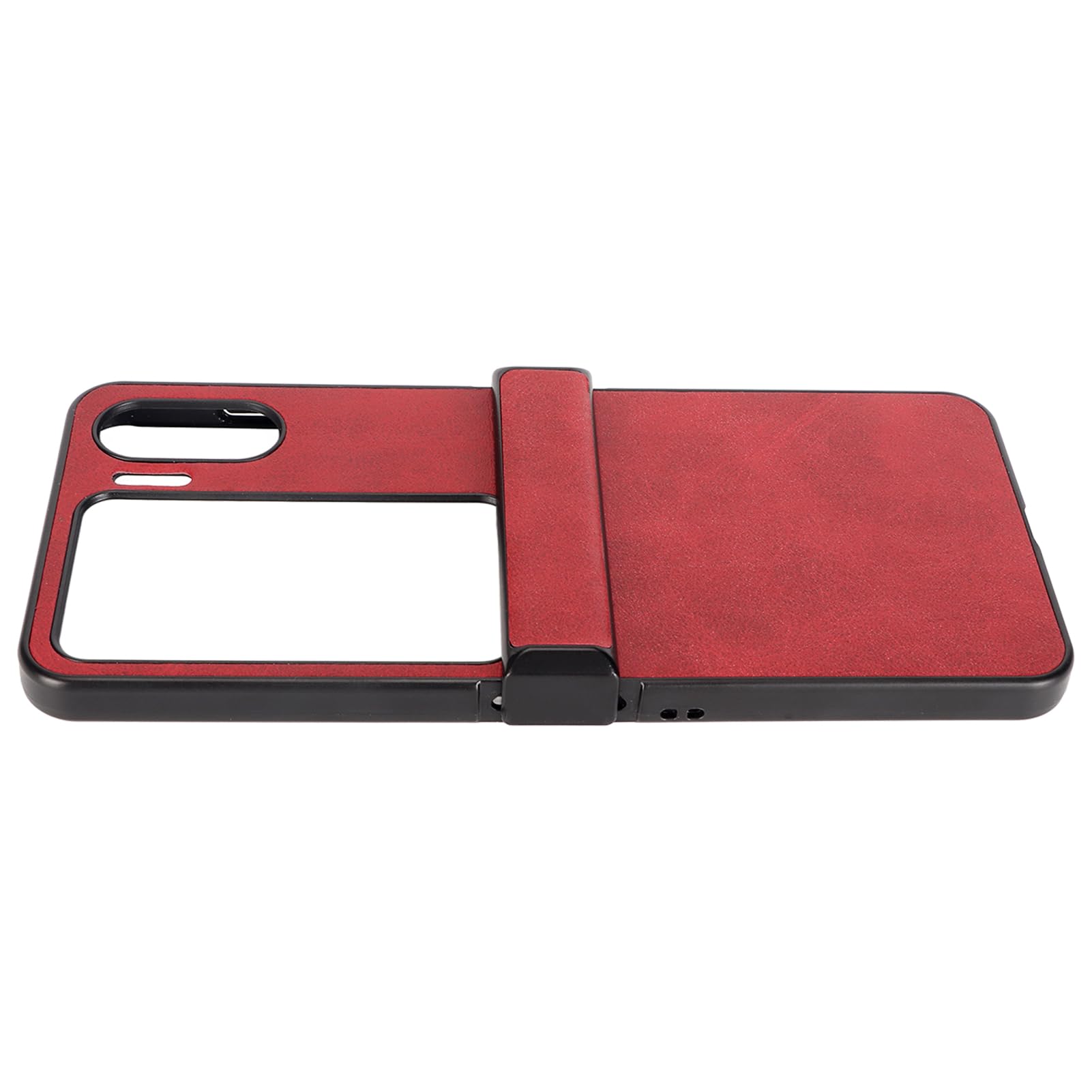 Cocoarm Fodera in Similpelle a Conchiglia per Oppo Find N2 Flip (rosso)