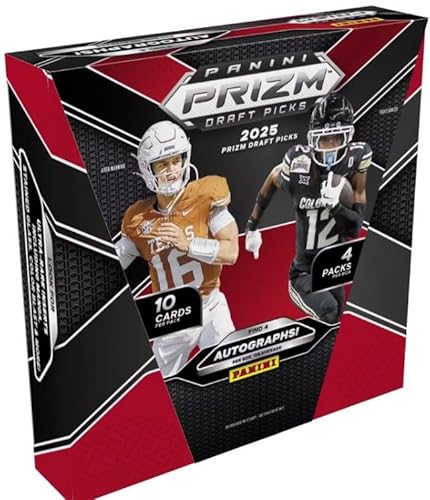 NEW 2025 PaniniPrizm Draft Picks Football Hobby, 4 AUTOGRAPHS Per Box!