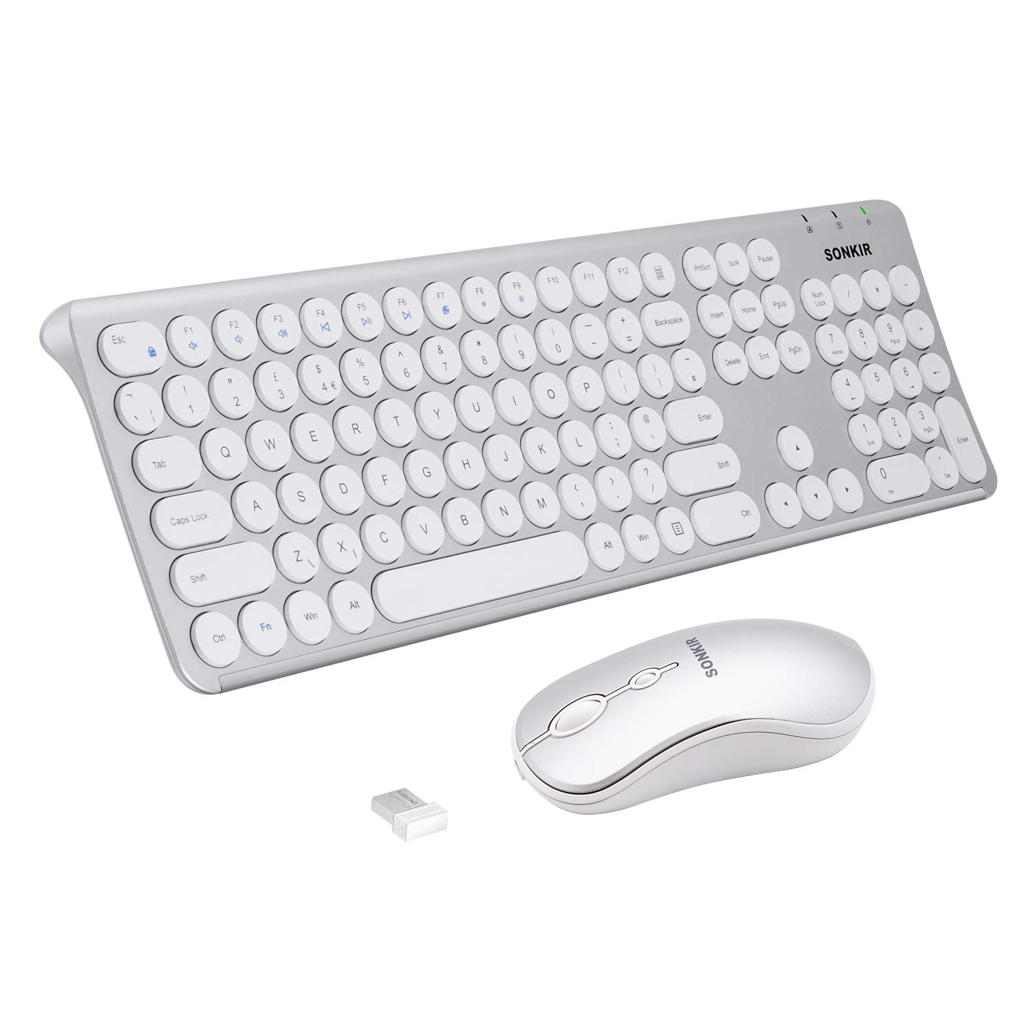 Buy Wireless Keyboard and Mouse Set, Sonkir Rechargeable Fullsize