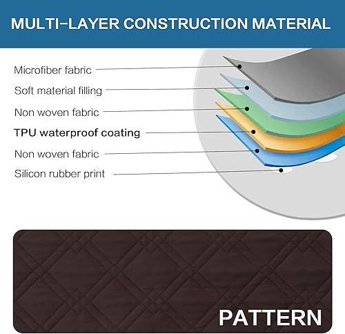 Miniatura 7 de H.VERSAILTEX Funda de sofá 100 % impermeable, lavable, protector de muebles antideslizante para sala de estar, funda de sofá para mascotas, funda de