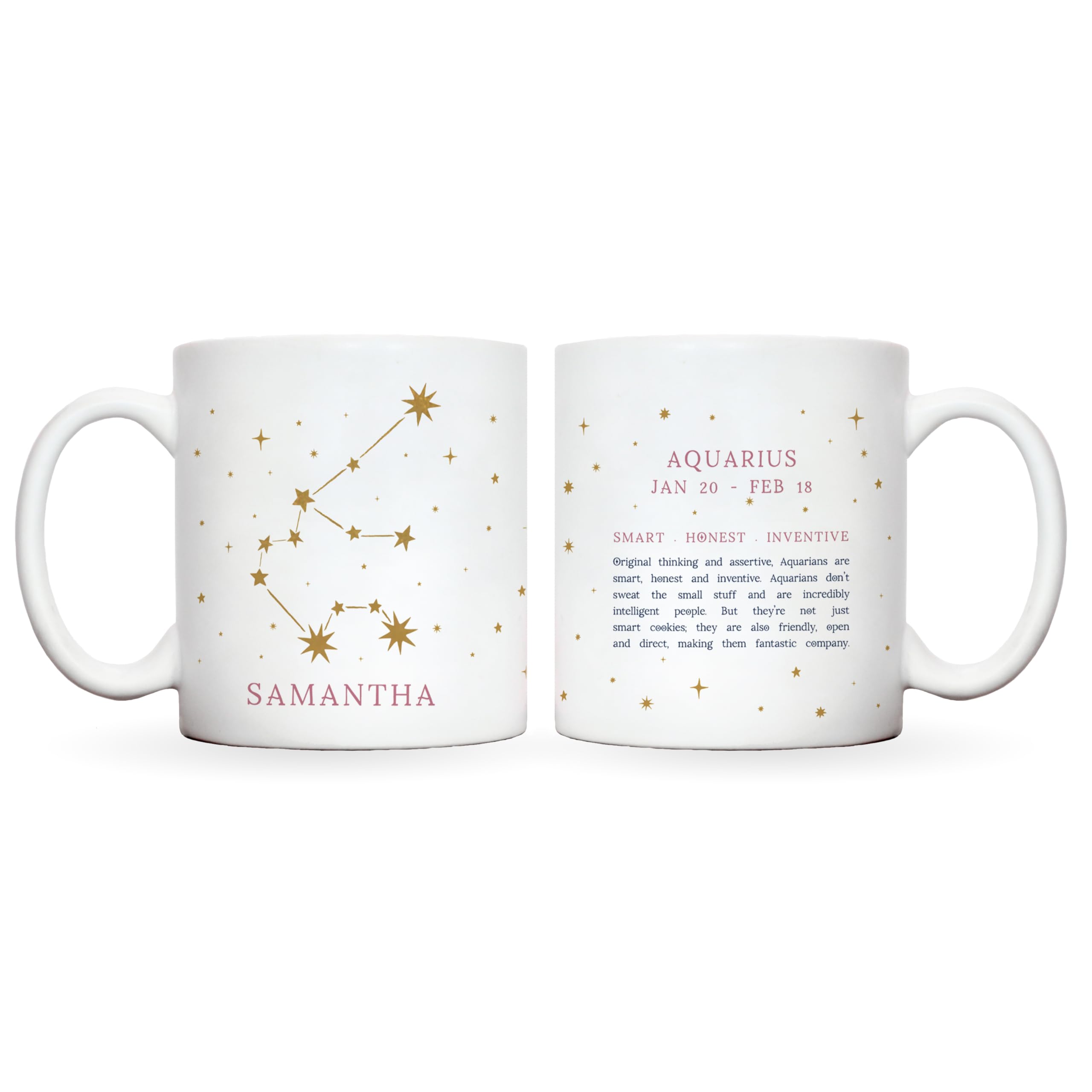 Star constellation mug personalised | constellation map | constellation cup in 12 star signs with characteristics of that starsign | star sig constellation mugs for her | gifts for women (Aquarius)
