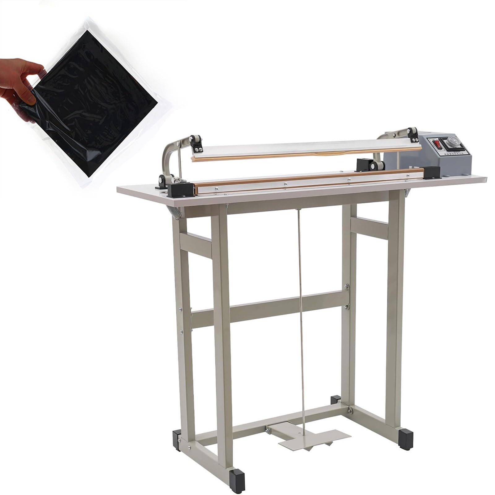 KJZQXYX 850W Foot Impulse Sealer,Plastic Bag Sealer Cutting Machine,for Sealing Aluminum Film Bags, Plastic Bags,for Industrial/Commercial