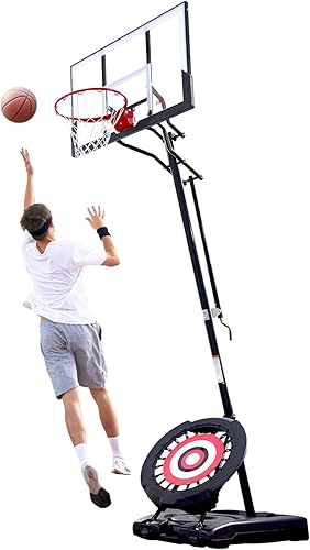 IE SPORTS Aro de baloncesto de 50 pulgadas, aro de baloncesto portátil de 7 a 10 pies de altura ajustable con sistema de portería de baloncesto para