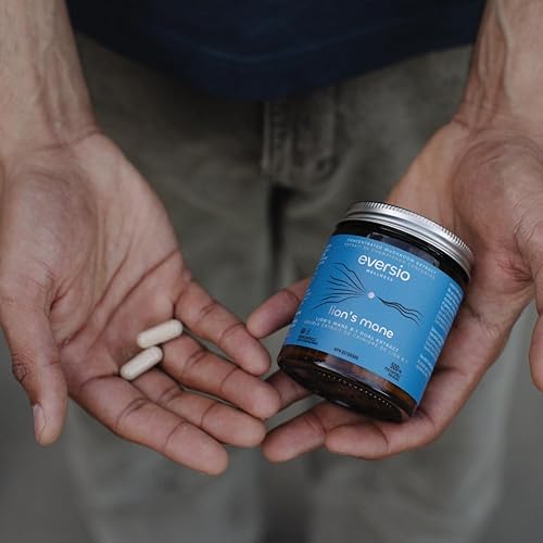 Miniatura 3 de Eversio Wellness Suplemento orgánico de hongo melena de león - Extracto dual 8:1, 500 mg, 60 cápsulas veganas, >35% de beta-D-glucanos, apoyo de