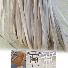 Flat Synthetic Rattan Repair Kit for Outdoor Furniture, 196ft PE Wicker Weave for Chairs, Sofas, Baskets 1pcMilky White