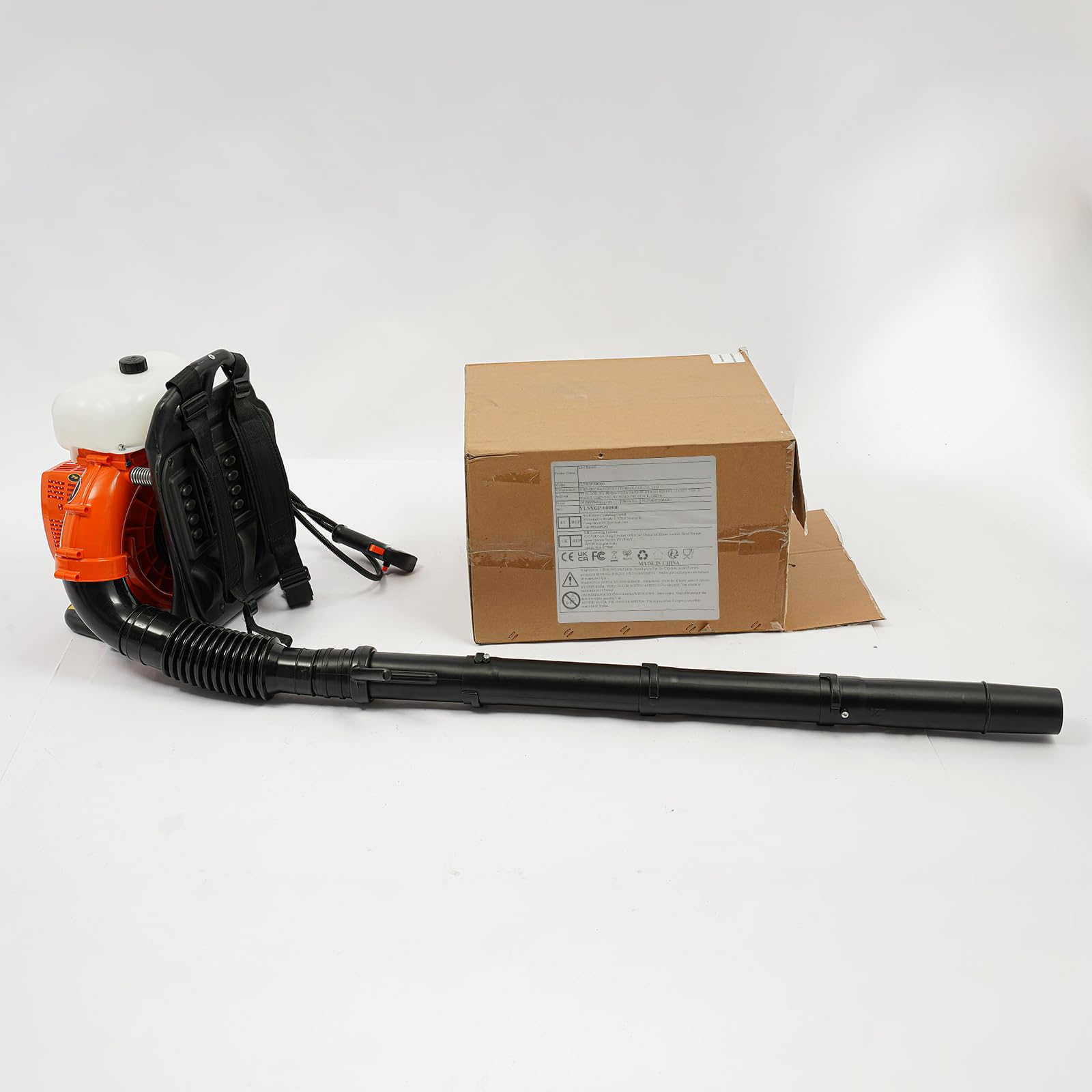 Soffiatore a zaino da 41,5 cc, a 2 tempi, a benzina, con serbatoio del carburante da 2,3 l, 7500 giri/min, ideale per foglie, sabbia, ghiaia e neve