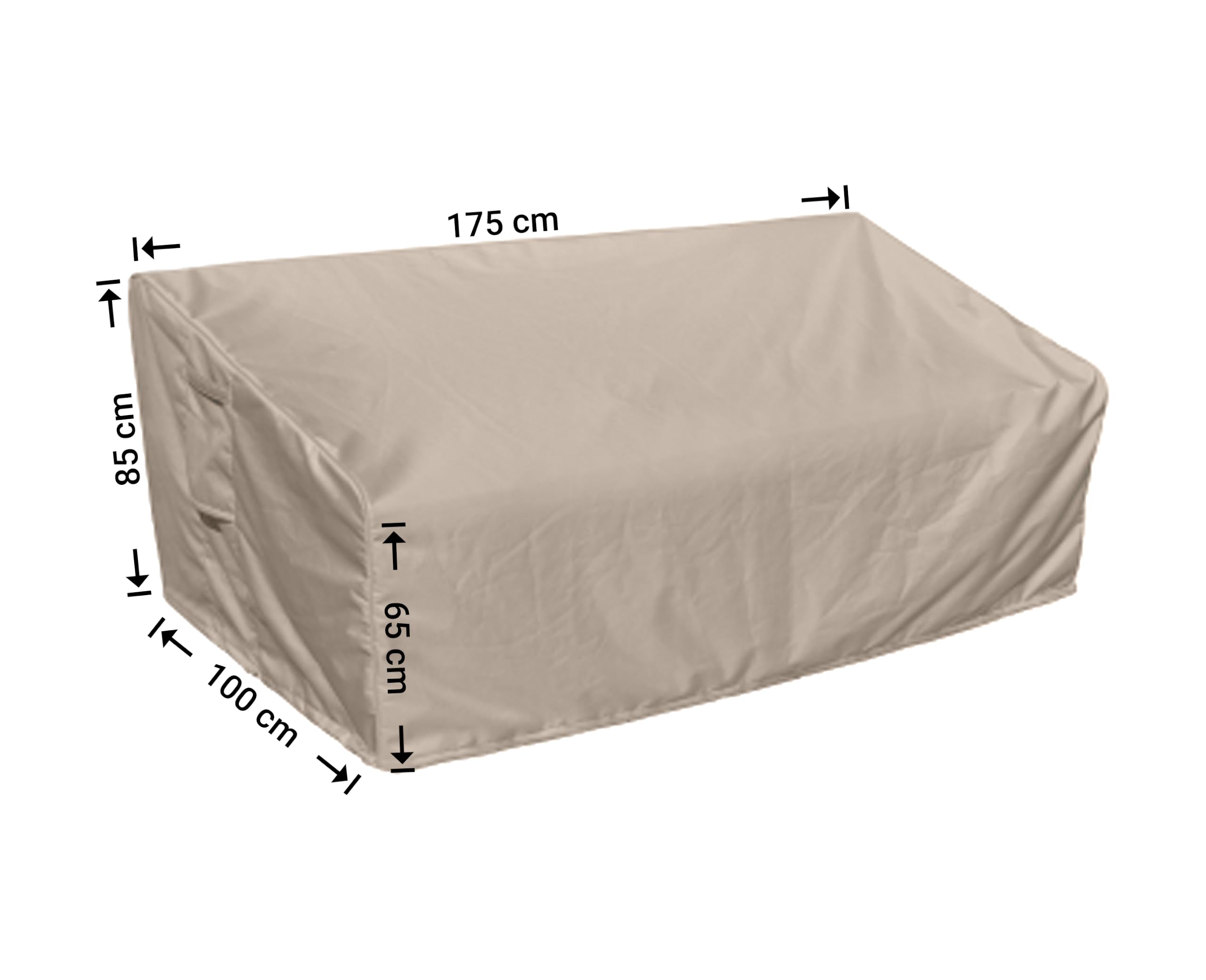 Loungeset Sofa Schutzhülle 175 x 100 H: 85/65 cm | Atmungsaktiv | Wasserdicht | UV - beständig | Doppelt genähte, PU-versiegelte Naht | Elastischer Kordelzug |