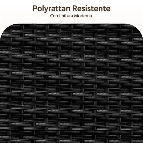 Yaheetech Set da Giardino in Rattan, 4 Posti, con divano a 2 posti, 2 sedie, tavolo e cuscini per seduta resistente alle intemperie, Salotto da Siardino Esterno, per Terrazza Balcone Patio