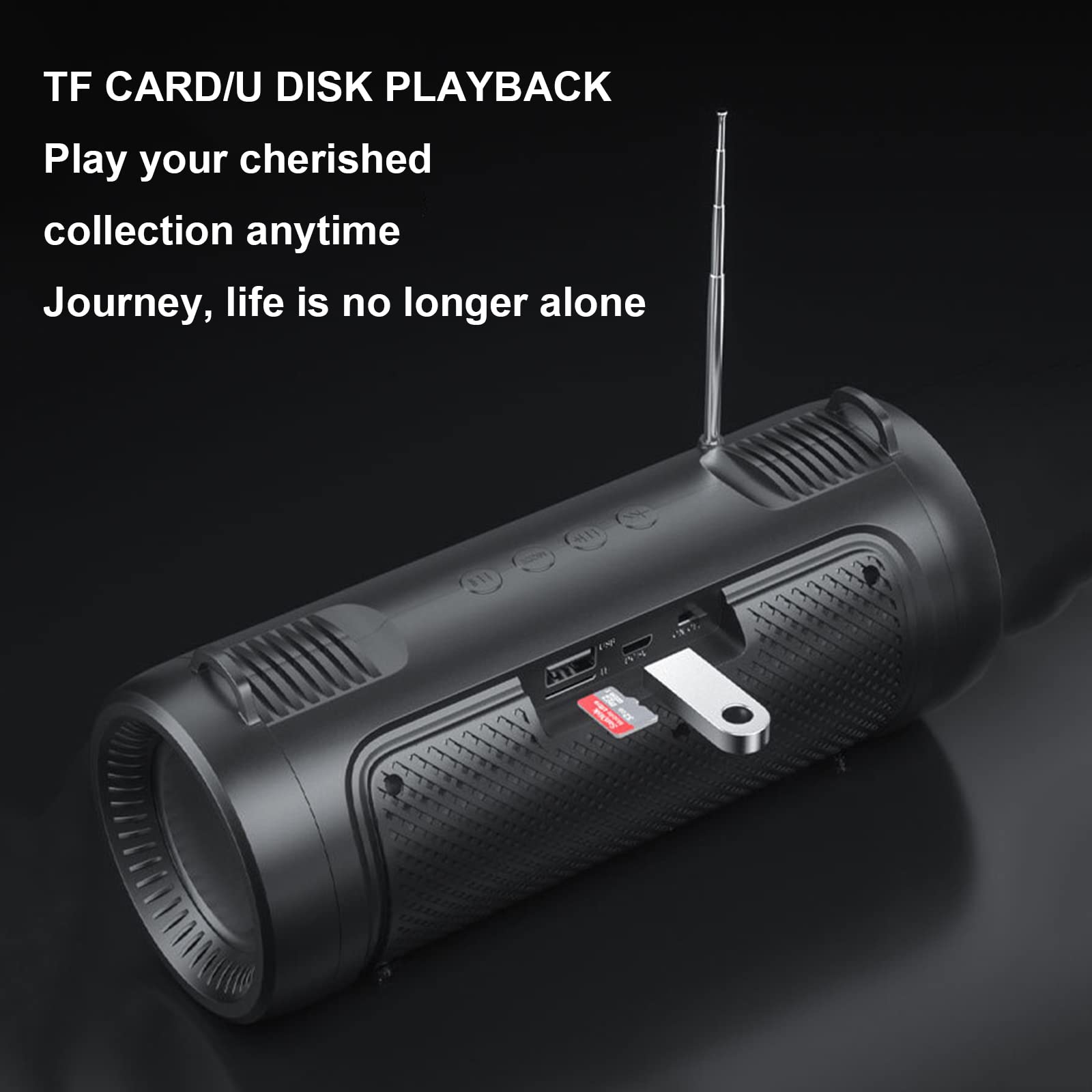 Nouveau Haut-Parleur Bluetooth sans Fil extérieur, USB Portable, TF, Radio FM pour l'équitation, avec Lampe de Poche/capacité de la Batterie 500mAh