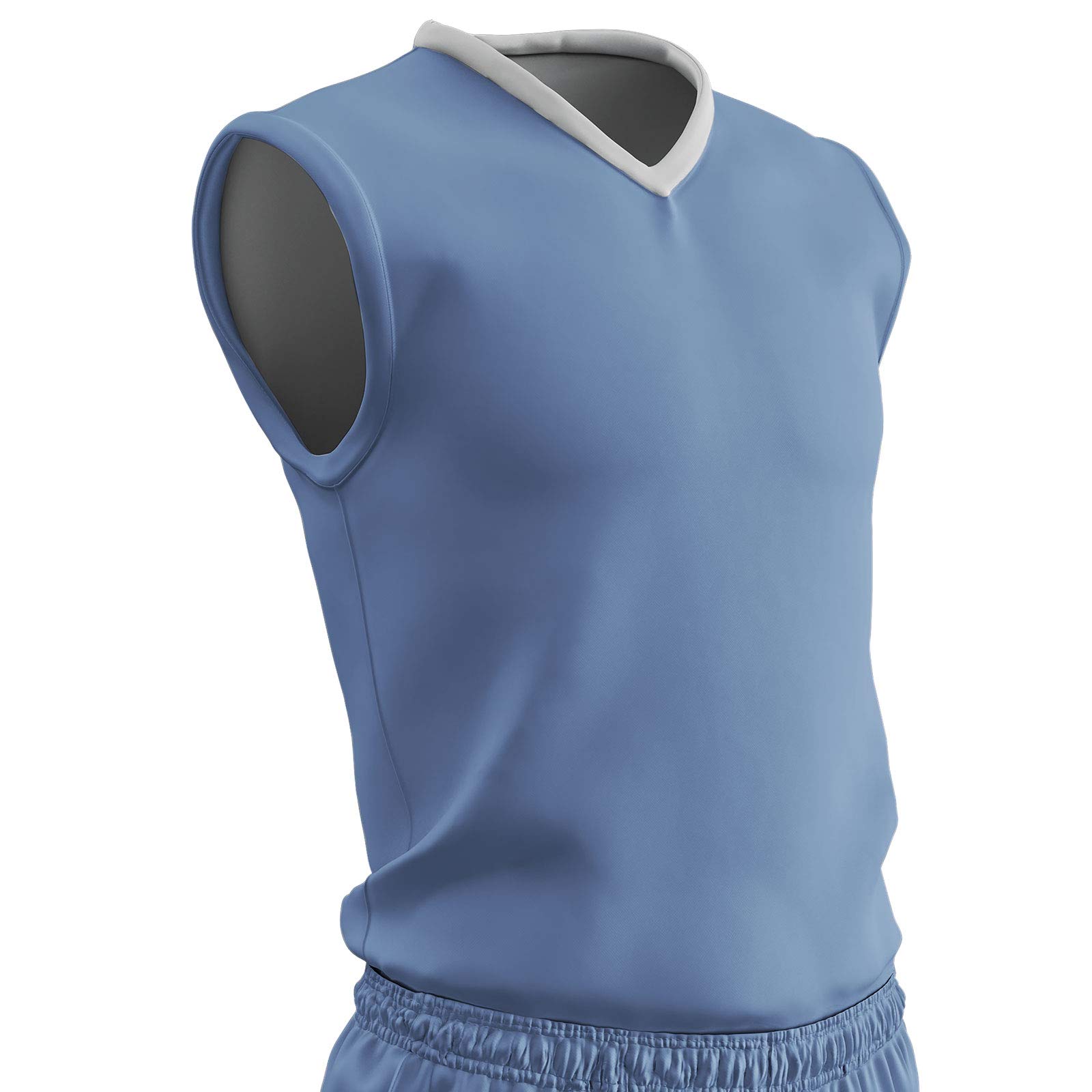 Champro Bbj11albw2x Clutch Z-Cloth, Dri-Gear-Camiseta de Baloncesto Reversible, Azul Claro, Blanco, XXL para Hombre