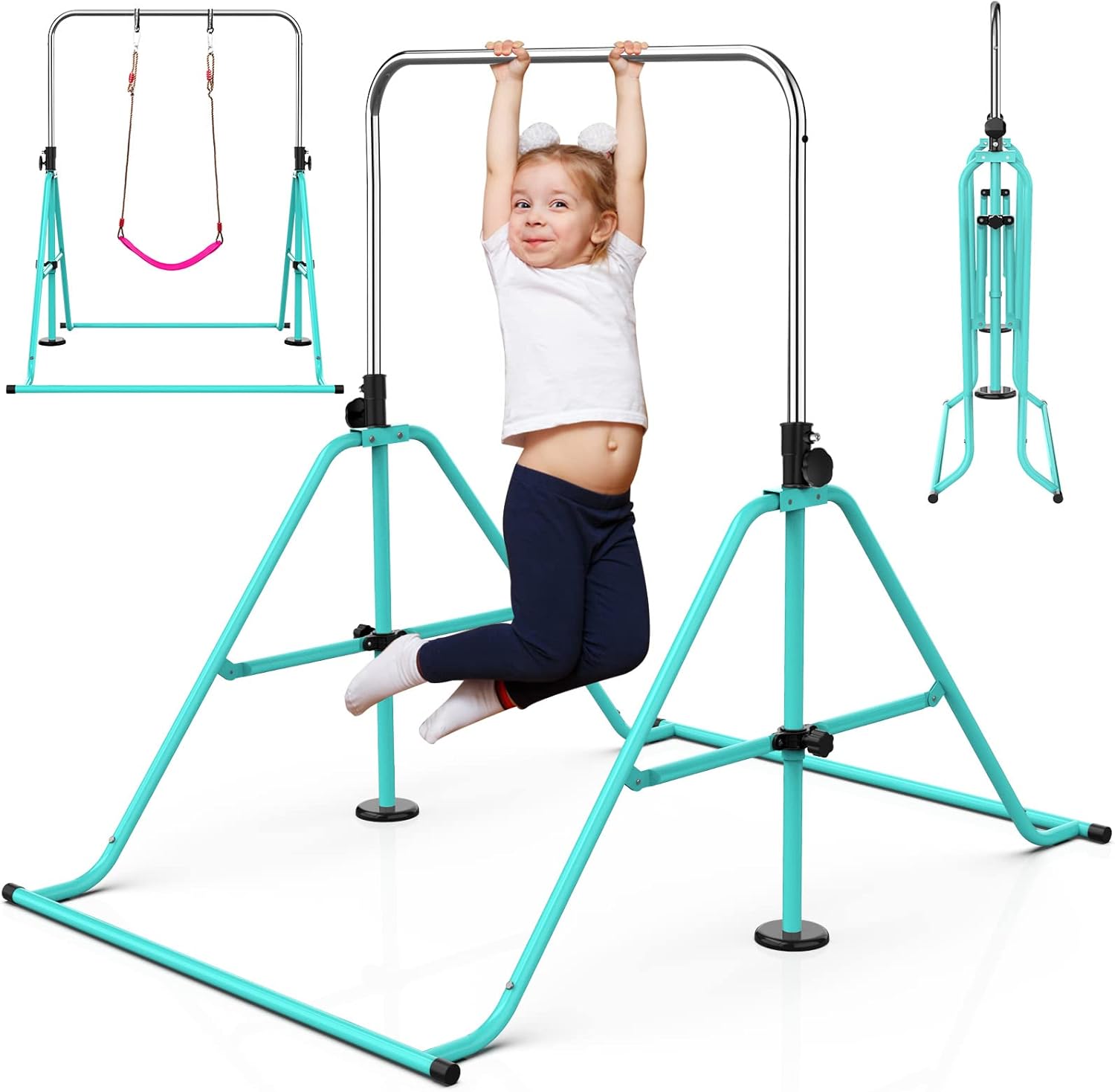Gymnastics Bar for Kids with Swing Set Expandable Gymnastics Bars for