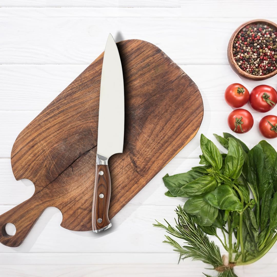 Shape28 Customizable Stainless Steel Chef's Kitchen Knife with Laser Engraved Cooking Gifts for Him Her Housewarming Gifts Kitchen Knife Gift Set