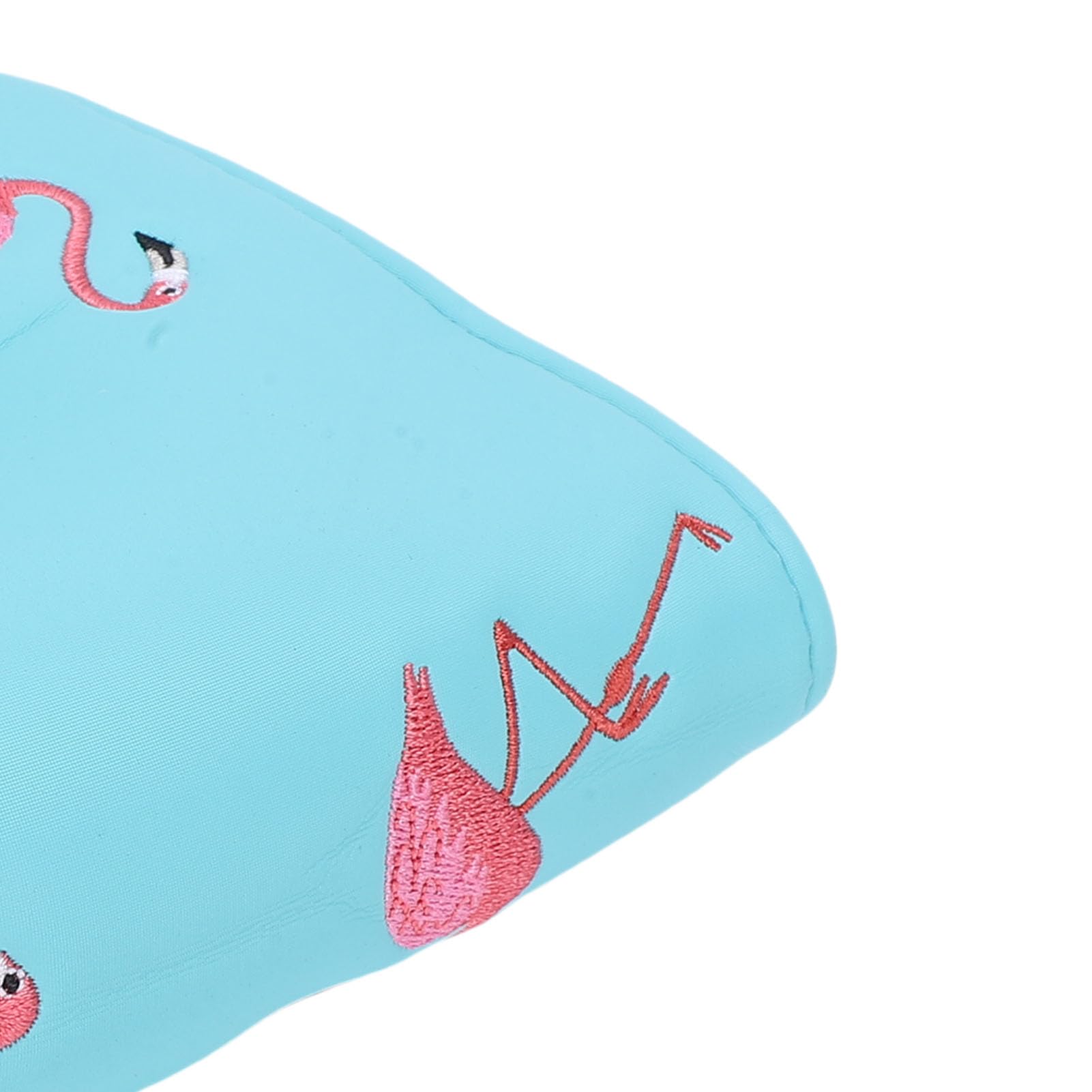 Eacam Mallet Magnetic Putter Headcover, Flamingo Stickerei Mallet Putter Headcover, Wasserdichtes PU-Leder, Plüschfutter, Himmelblau, Eleganz und