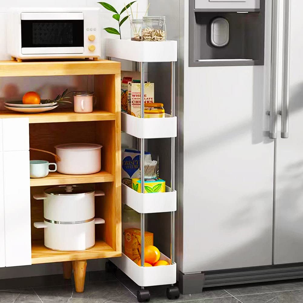 Chariot Blanc étroit Chariot 3 étagères Roulant BAKAJI - Gain De Place, Fin Et Mobile Pour Cuisine, Salle De Bain, Bureau - Blanc (40x13x60 Cm) Chariot De Rangement Chariot Blanc étroit Chariot 3 étagères Roulant BAKAJI - Gain De Place, Fin Et Mobile Pour Cuisine, Salle De Bain, Bureau - Blanc (40x13x60 Cm) Chariot De Rangement