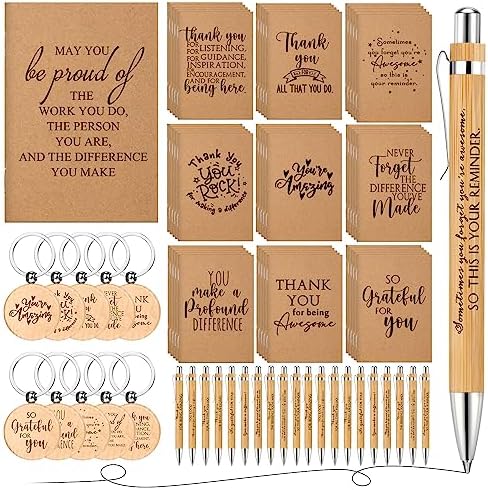 50 Pcs Thank You Keychains Bulk - Inspirational Appreciation Gifts For Teachers & Coworkers