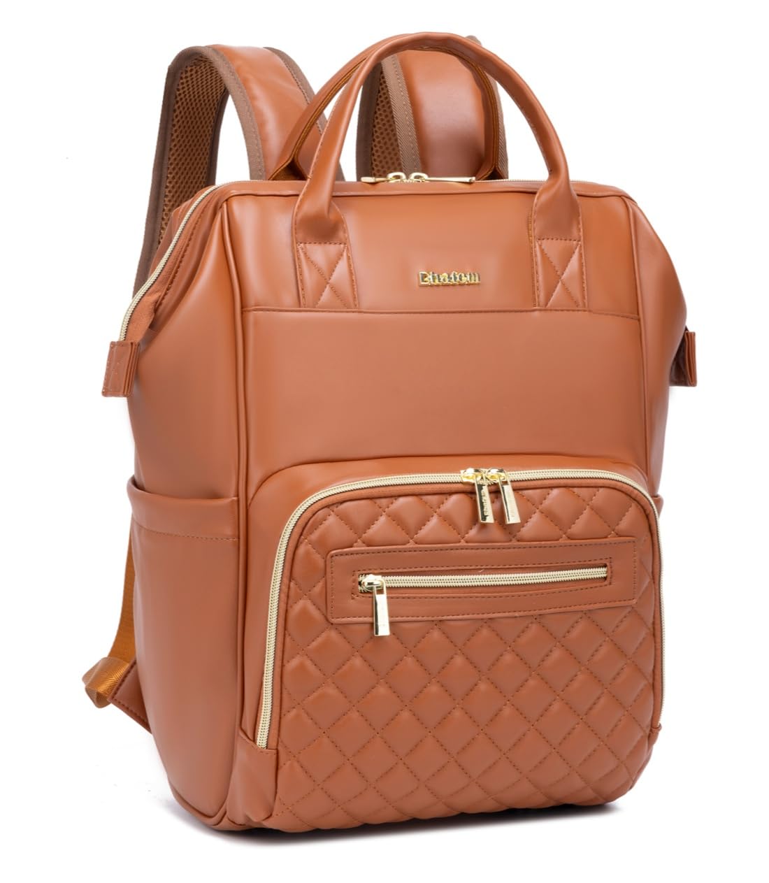 BHAFEM Baby Diaper Bag Backpack, Vegan Leather Diaper Backpack with Laptop Compartment 15.6 inch, Baby Bag Large Capacity, Waterproof Travel Backpack(