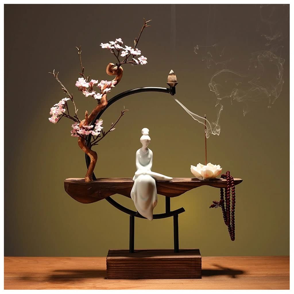 Basxdrfxz G Incense Holder Base Backflow Incense Burner Aromatherapy Creative Personality Zen Fortune Home Livin Room Office Decoration(G)