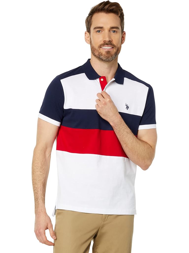 U.S. POLO ASSN. Slim Fit Chest Stripe Color-Block Polo