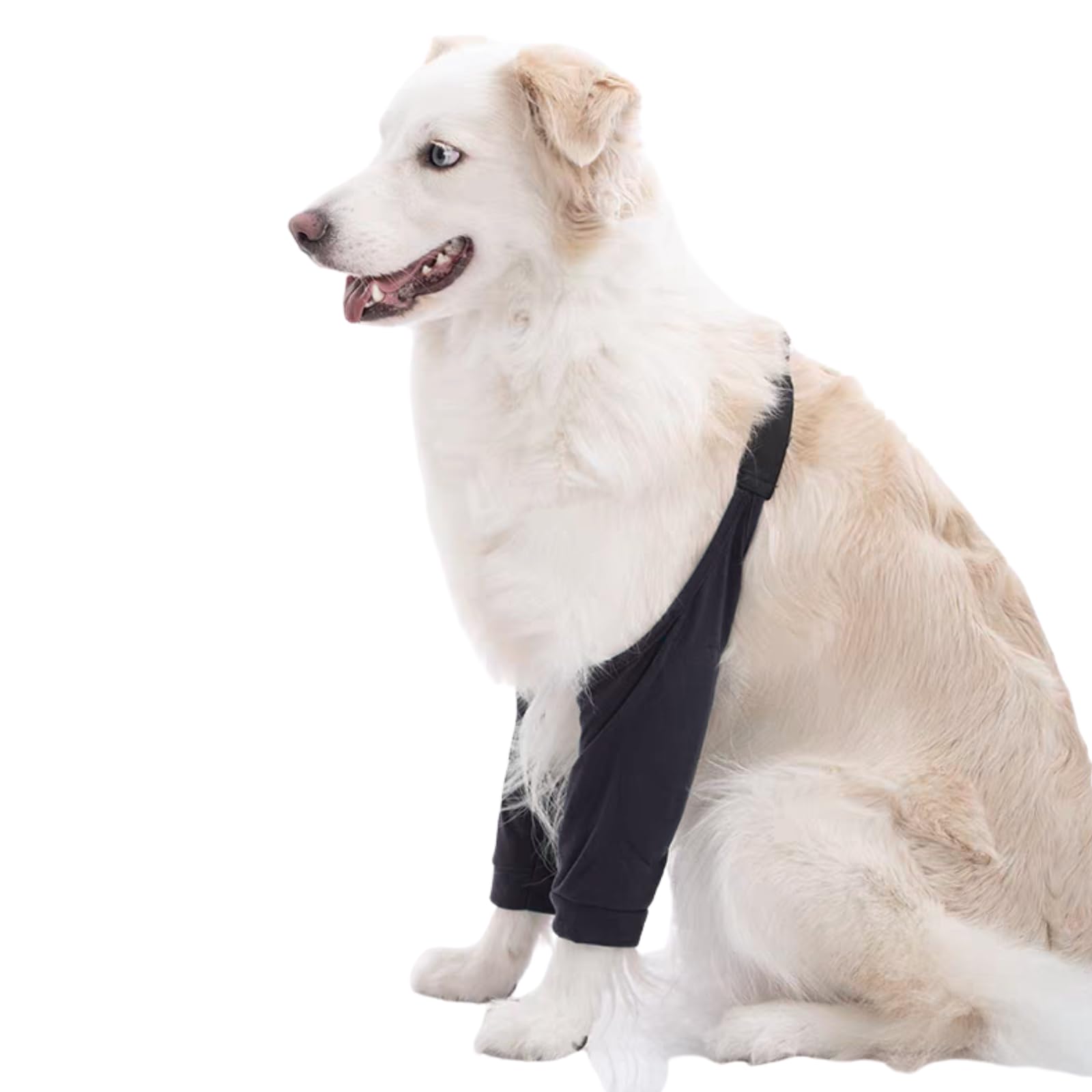 HDKUW Dog Elbow Protector, Dog Front Leg Recovery Sleeve for Prevent Licking Wound, Elbow Sleeves with Mesh Pad for Medium Large Dogs Black 2XL