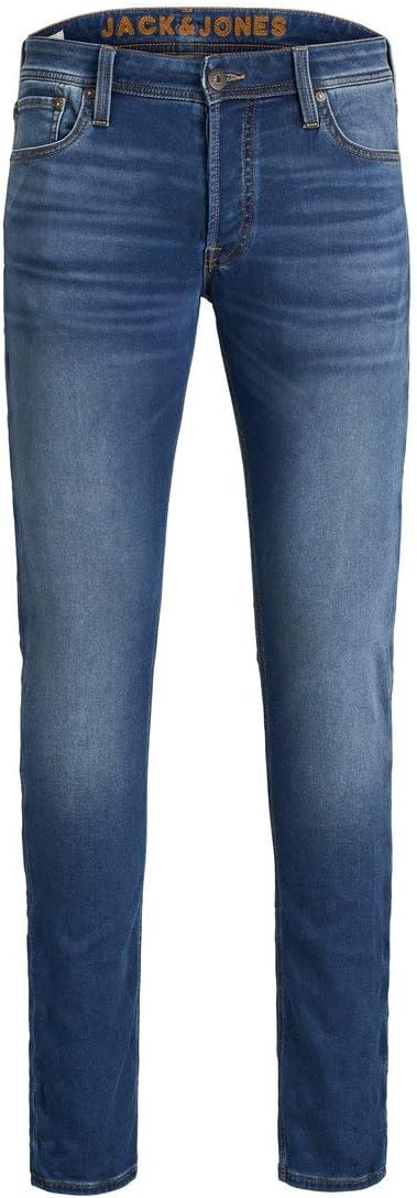 JACK & JONES Glenn - Pantalones de mezclilla ajustados para hombre, tela elástica de alta preformance para todo el día, cómodos, con botones