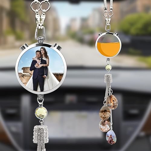 FolHaoth Adornos colgantes de cristal personalizados para automóvil, accesorios para el interior del automóvil, para mujeres y hombres, regalo del