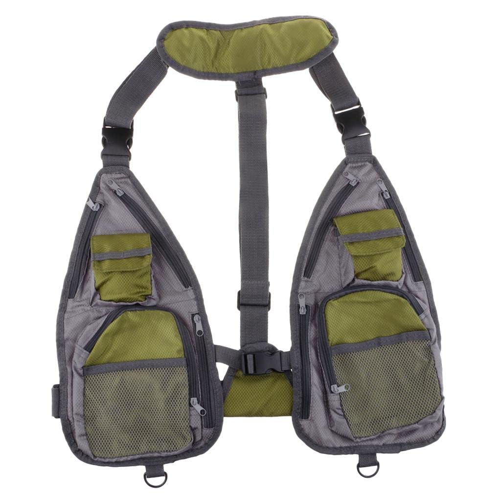 Baoblaze Gilet de Pêche, Gilet de Chasse, Vêtement de Pêche En Filet Multipoches, Ajustable, été