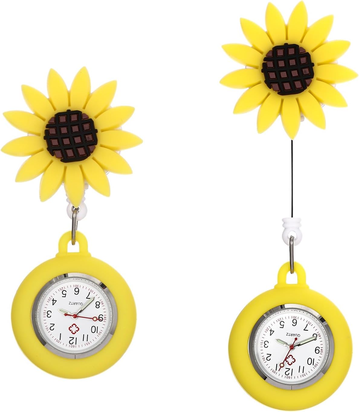 iplusmile Retractable Nurse Watch for Nurses Doctors, Fob Watch with Second Hand, Clip-on Hanging Lapel Badge Watches for Women Girls