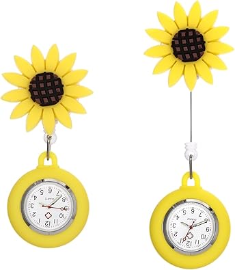 iplusmile Retractable Nurse Watch for Nurses Doctors, Fob Watch with Second Hand, Clip-on Hanging Lapel Badge Watches for Women Girls