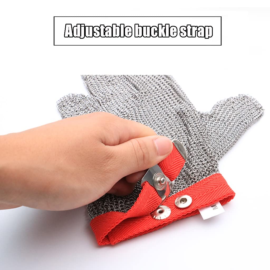 ZYYWX Gant Anti Coupure Gants résistants à la Coupe en Maille métallique, résistant à l'usure et Facile à Nettoyer, Peut être porté sur Les Mains Gauche et Droite (Color : 1pcs/XL)