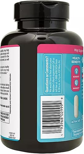 Miniatura 6 de Members Mark Biotin 10,000mcg con queratina 100mg (250 unidades) (2 unidades)