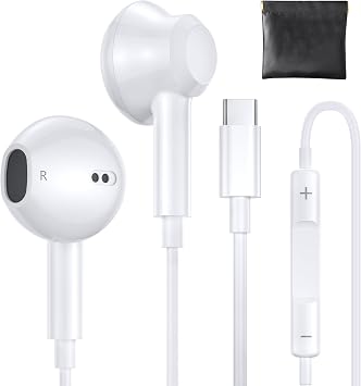 USB C Earphones for iPhone 17 Pro Max/17 Pro/Air, Apple Wired Headphones [MFi Certified] USBC Headphones for i Phone 16 with Mic & Volume Control HiFi Stereo Earbuds for iPhone 15/iPad