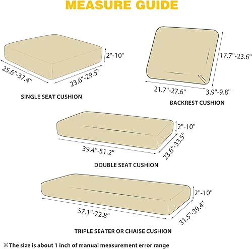 Miniatura 6 de Fundas de cojín para sofá, funda de cojín elástica para sillón, sofá de 1 asiento, jacquard de celosía de diamantes con banda elástica (1 funda de