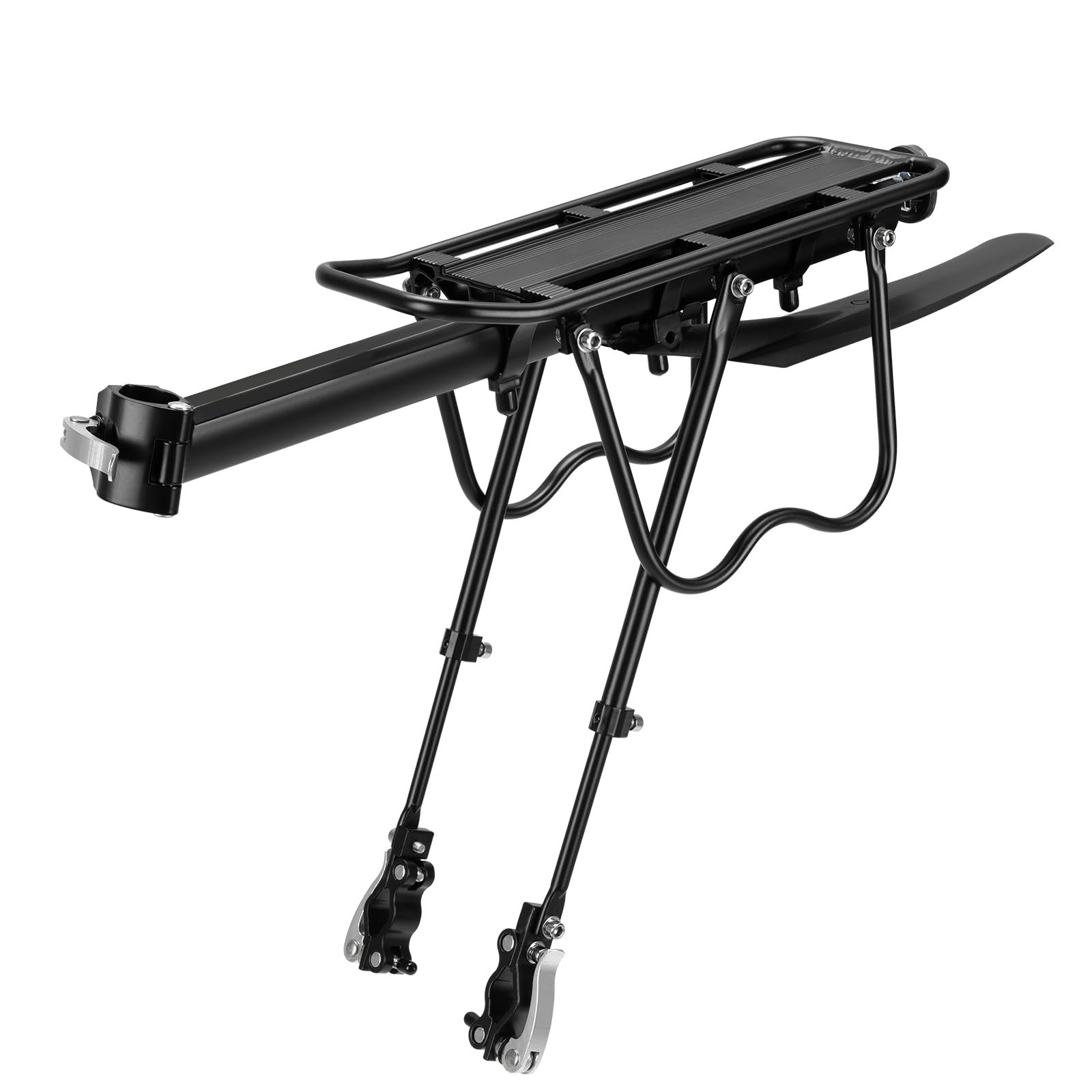 ROCKBROS Portapacchi Bici Alluminio Universle Regolabile per Bici MTB Portapacchi Posteriore Mountain Bike capacità Portata Massima 50kg Carrier Rack con Riflettore 24-29 Pollici