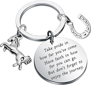 Horse Keychain Gifts Horse Lover Gifts for Horse Rider Equestrian Gifts Take Pride in How Far You Have Come