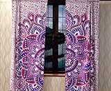 GDONLINE Ombre Mandala Cotton Window Curtain Door Curtain Wall Drape Handmade Wall Panel Window Trea