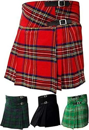 AAR Womens Scottish Kilts Skirt 16inch Length Ladies Billie Black Watch, Royal Stewart, Irish Heritage Tartans , 10