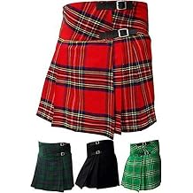 AAR Women's Scottish Kilts Skirt 16inch Length Ladies Billie Black Watch, Royal Stewart, Irish Heritage Tartans , 18
