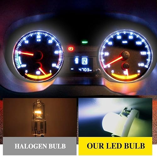 Miniatura 6 de OtpOutopa Bombillas para velocímetro de cúmulo de calibre superbrillantes 17 18 27 37 58 86 2721 Bombilla T5 B8.5d COB 1SMD LED para tablero de