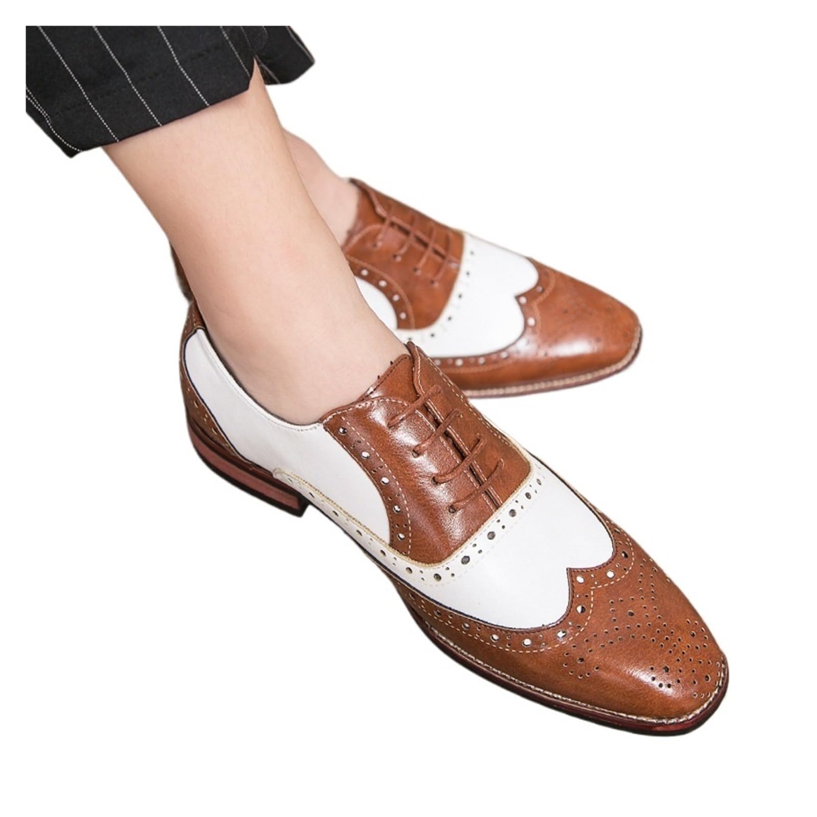 Scarpe Brogue Oxford Uomo Stringate Formali da Lavoro | Scarpe Oxford Brogue stringate uomo, Calzature formali da ufficio adatte per matrimoni cerimonie e uscite quotidiane