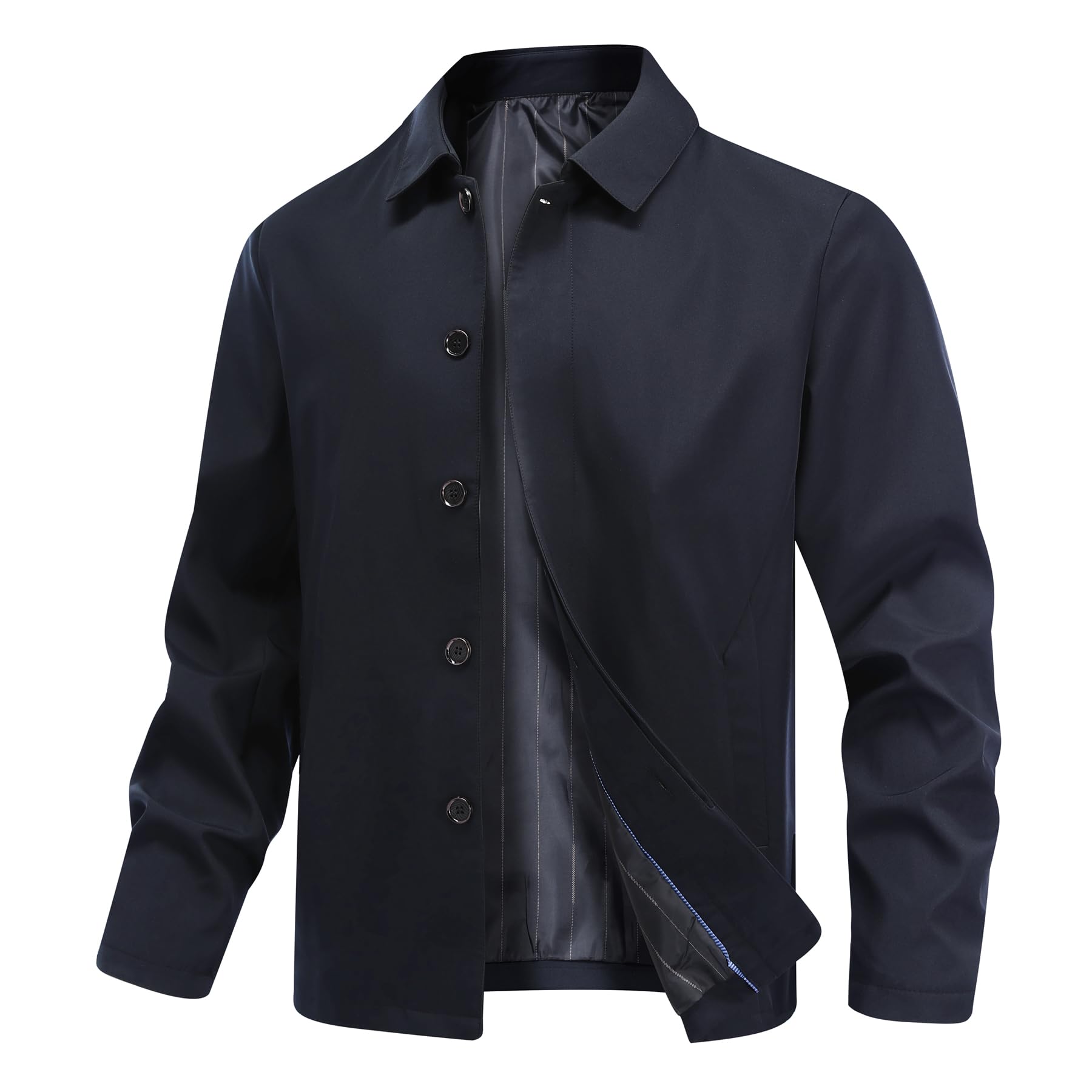 Allthemen Herren Jacke Leichte Freizeit Übergangsjacke mit Knopfleiste Bomberjacke Sportlich Elegant Freizeitjacke Herbst