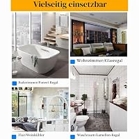 Glasklemmen Edelstahl 4 Stück Glasregal Halterung Edelstahl, Klemmhalter für Glasplatten Glashalter mit Schrauben und Kunststoffeinsatz für 8-12 mm Dicke Glas, Gebürstet Fertig – Ansicht 6