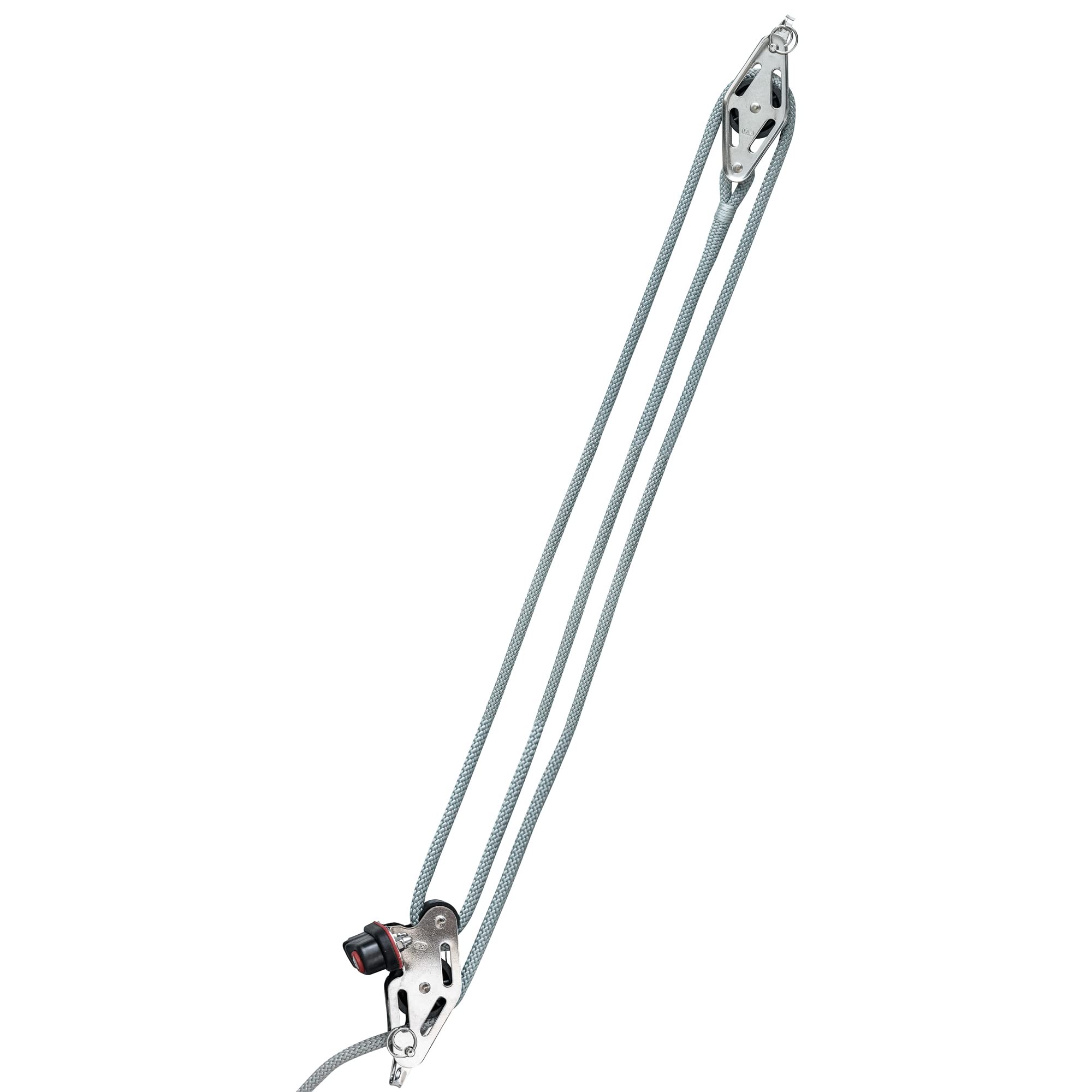 Sprenger Niederholer-Talje 6 mm Seilzug I Gleitlager Block, Schotklemme – 5 Meter Schot I UV-beständiger Kunststoff und rostfreier Edelstahl I mit wiederverschließbarer Aufbewahrungstasche