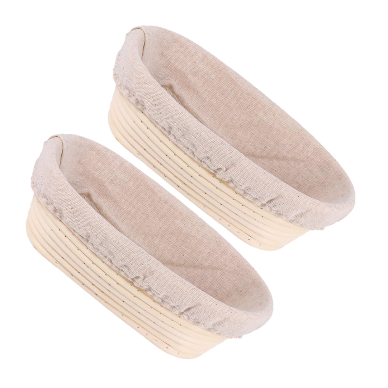 LALADEFIEE 2pcs Oval Shaped Bread Proofing Baskets Liners for Sourdough Baking Rattan Rising Bowls for Home Bakers for Fermentation and Elegant Serving