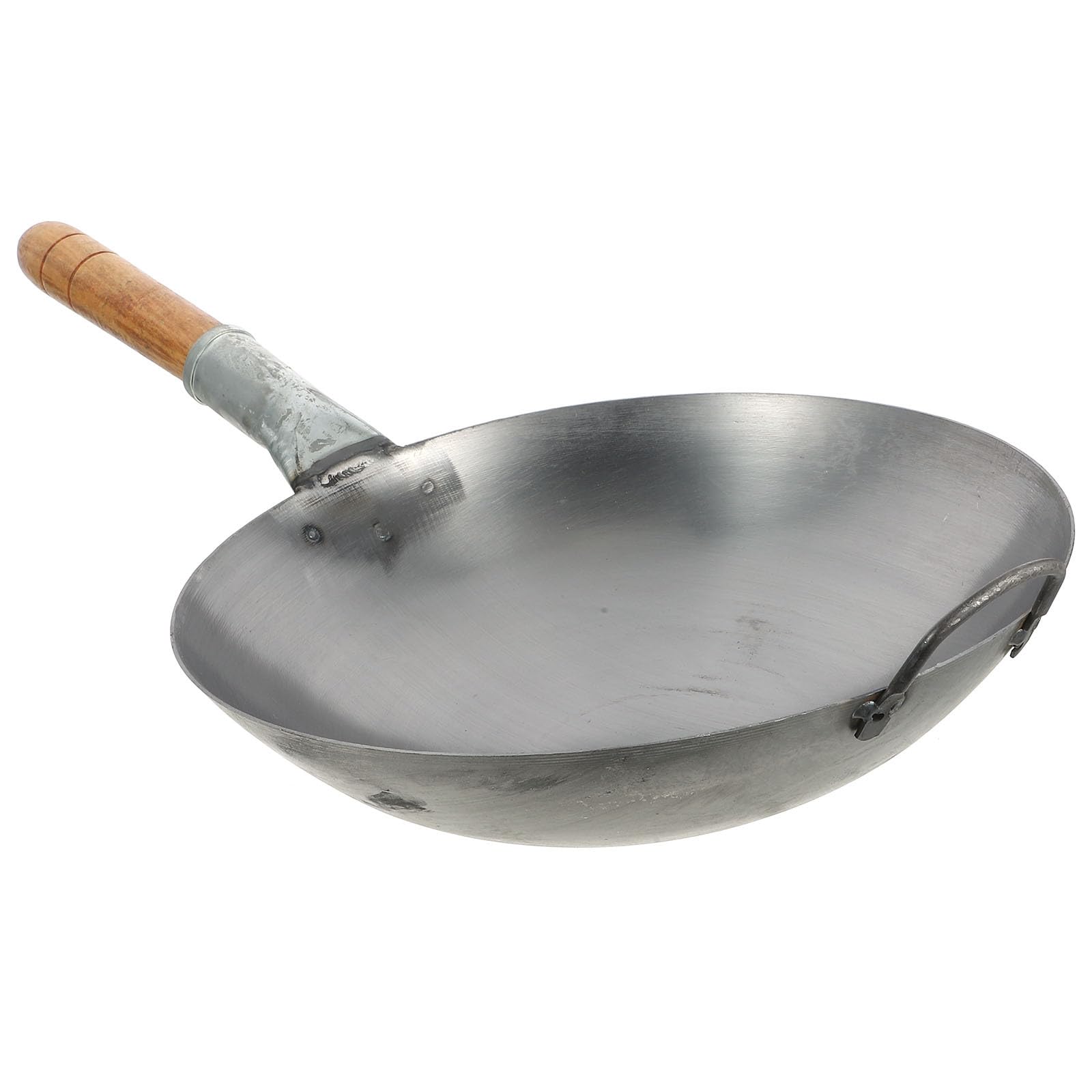 Wok en fer Alasum avec poignée en bois, l'excellence de la cuisson uniforme