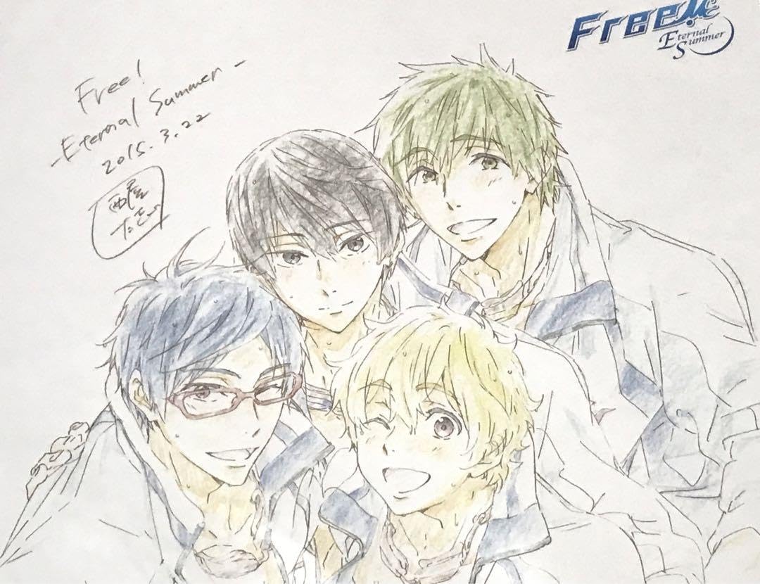 Amazon.co.jp: ◎原画西屋太志品複製原画色紙アニメFree!七瀬遙