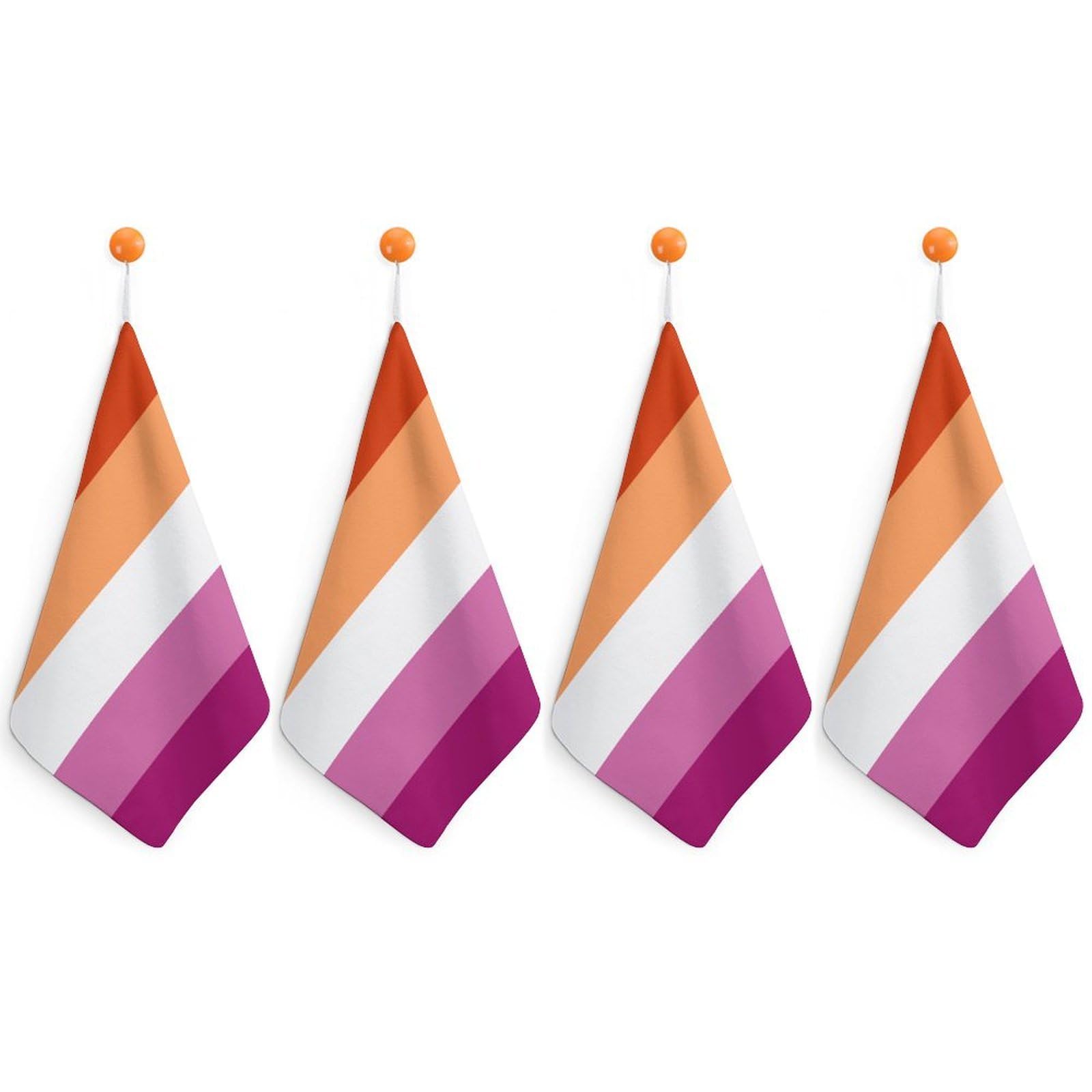 LWORZIIB 4 Piece Hanging Hand Towels, Lesbian Pride Flag Small Dry Hand Towel for Kitchen Bathroom