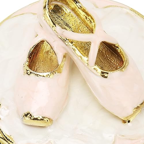Vista 8 de Pssopp Joyero de ballet para zapatos, caja de baratijas, con bisagras, esmaltada, decorativa, para baile, adorno, anillo para regalo