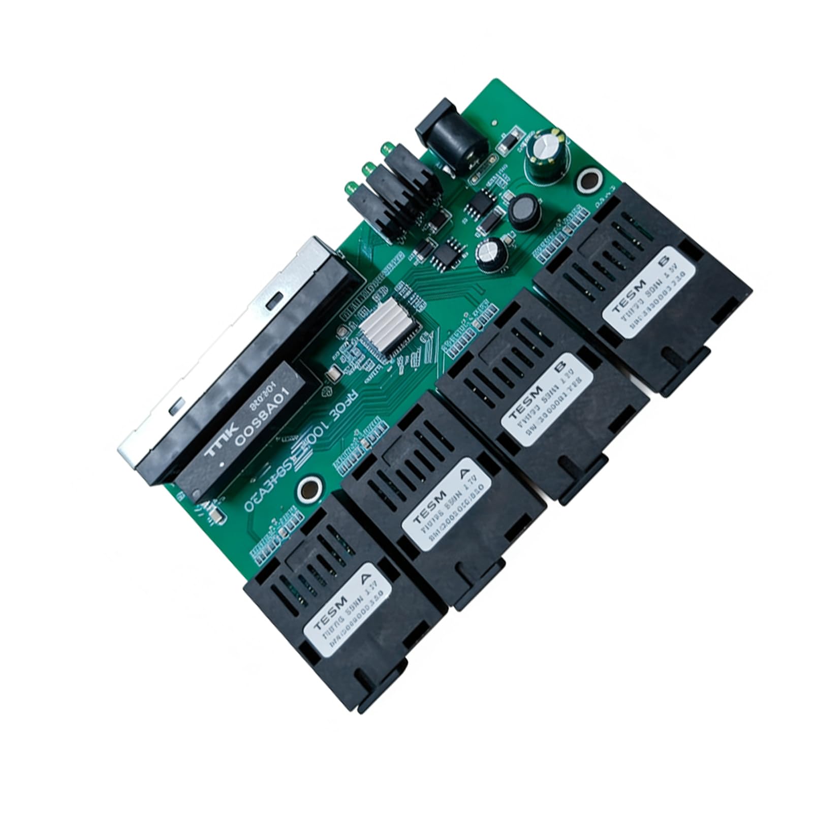 Commutateur de fibre Ethernet rapide inversé 100 m Sortie 4F4E 3,3 V Convertisseur de transmission de données Convertisseur rapide et facile d'installation Développement