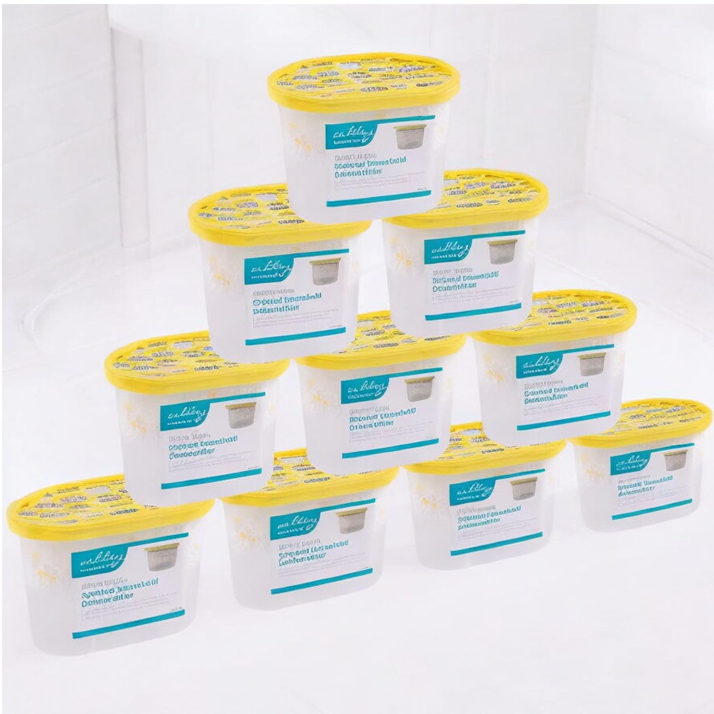 Faboer Vanilla Pack Portable Dehumidifier Interior Damp Trap Mould Moisture Mildew & Condensation Remover Caravan Home -Suitable For Home,Office,Kitchen,Bathroom & Garage (Vanilla) Size 10